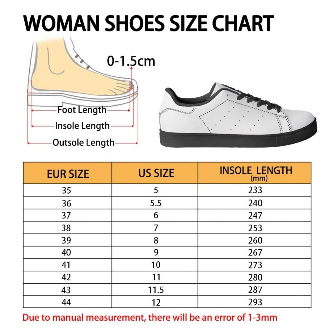 Skate Woman Shoes Size Chart - Danganronpa Shop