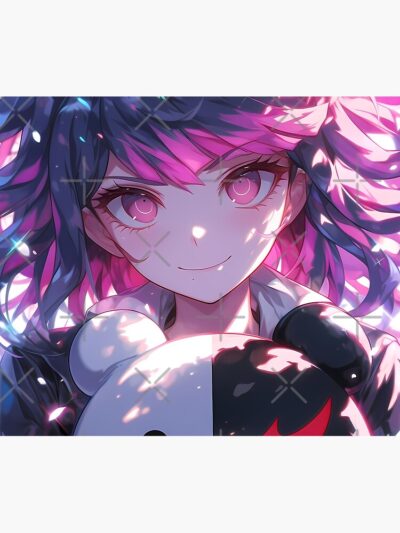 Alternative view of Danganronpa Iconic Character Under Japanese Cherry Blossoms Tapestry