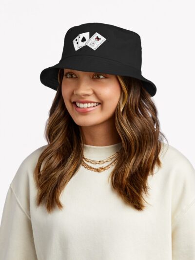 Alternative view of Celestia Ludenberg Monokuma Playing Cards Blood Free Bucket Hat