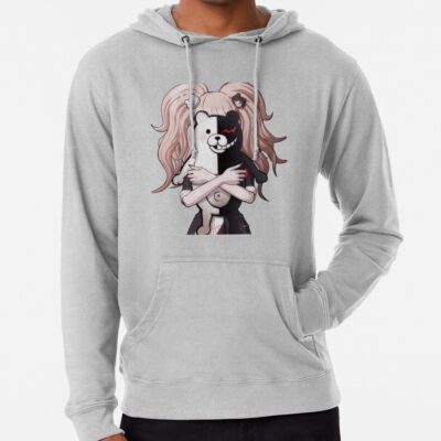 Alternative view of Junko Enoshima Holding Monokuma Hoodie