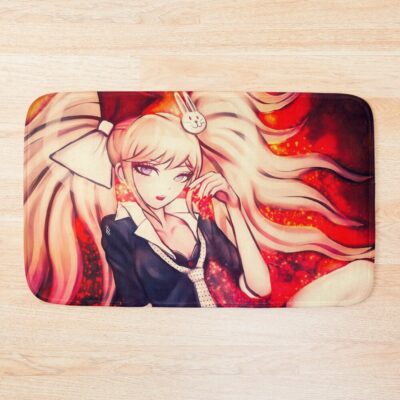Mukuro Ikusaba Warrior In Fiery Red Shadows Bath Mat