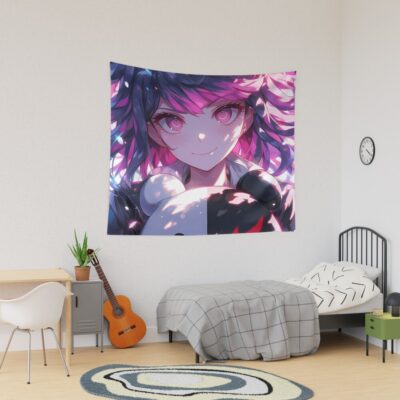 Danganronpa Iconic Character Under Japanese Cherry Blossoms Tapestry